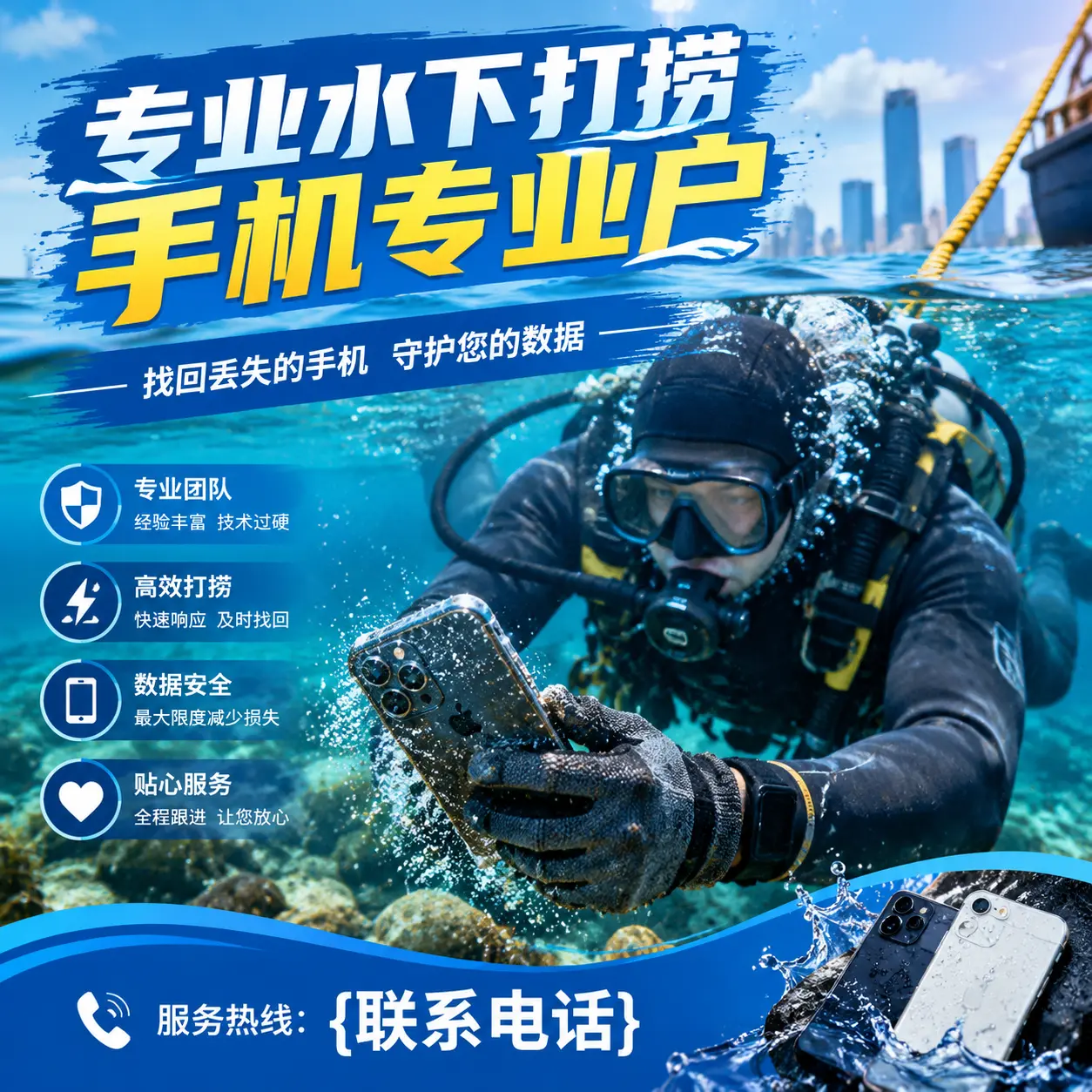 乌苏专业水下打捞手机专业户