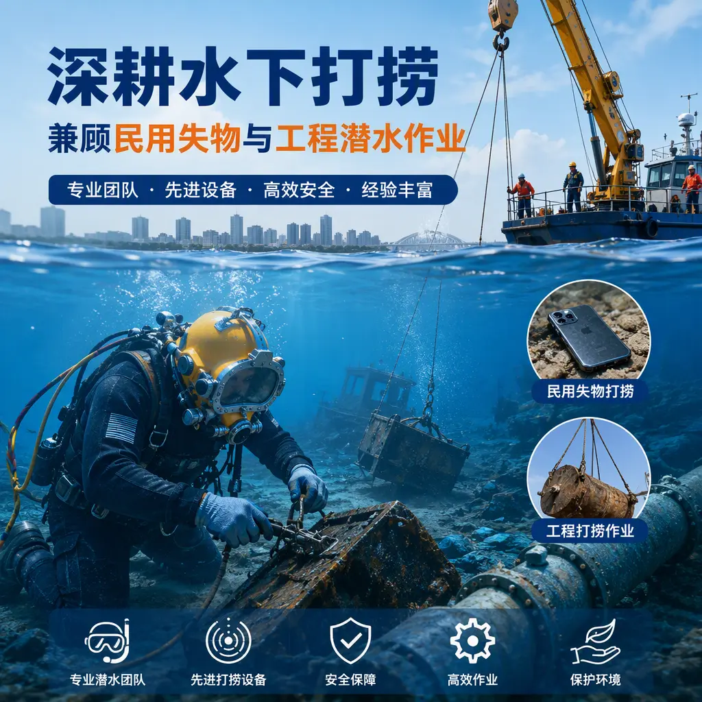 深耕水下打捞，兼顾民用失物与工程潜水作业乌苏